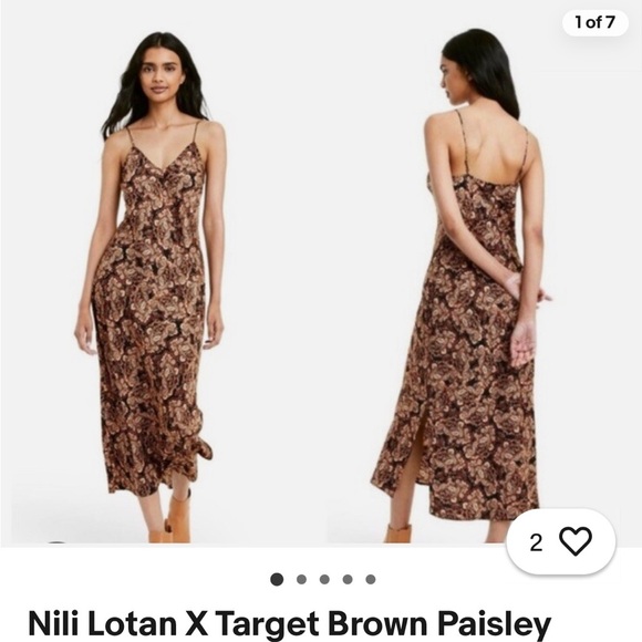 Noli Lotan and Target Black and Brown Paisley Print Slip Dress Size Medium - Picture 15 of 15